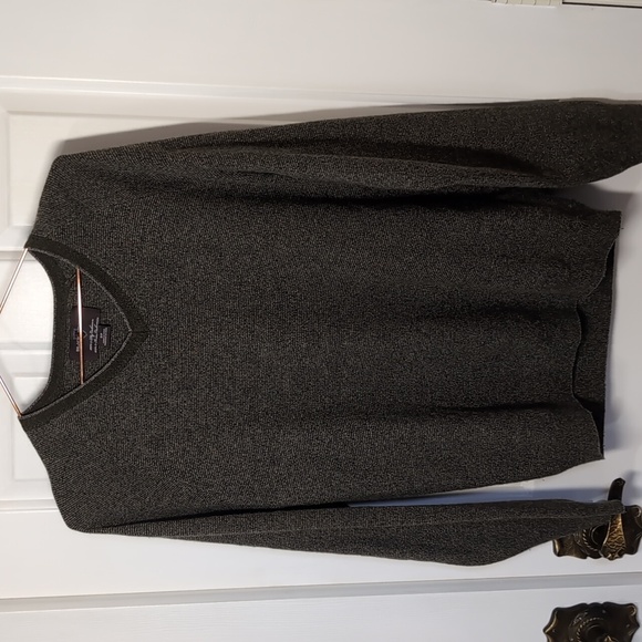 Black Brown 100% 2 Ply Cashmere Sweater Men's Size Sm Green - Picture 2 of 10